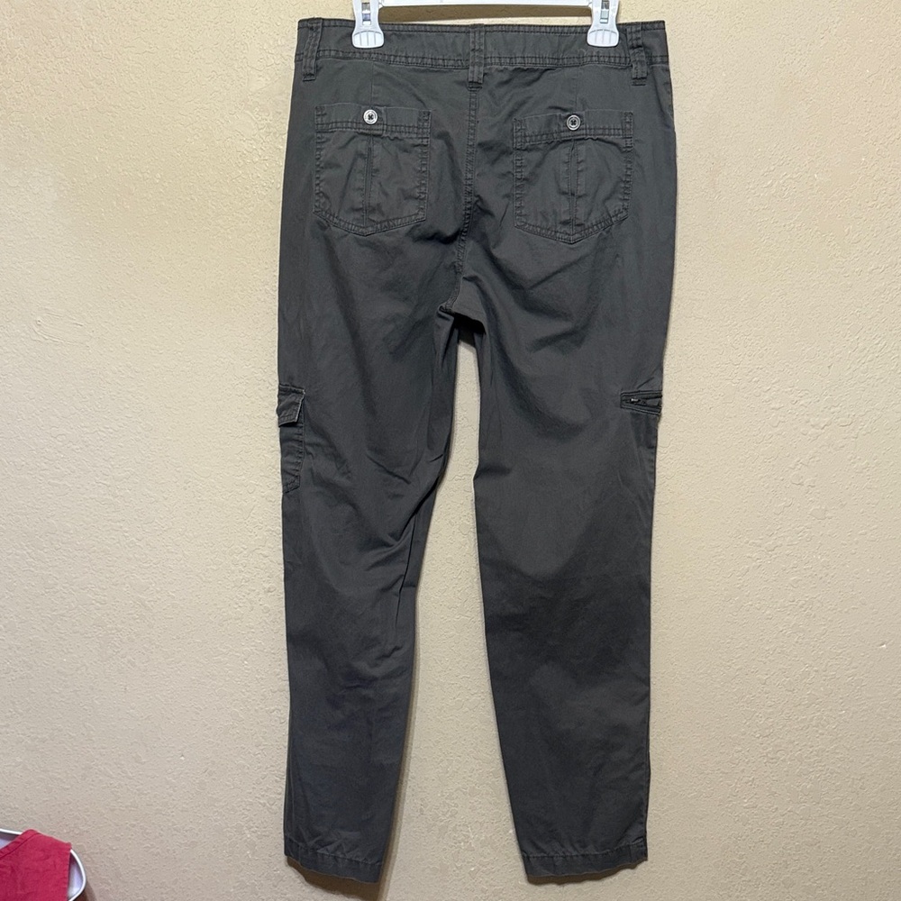 Ascend Gray Cotton-Blend Casual Pants with Plaid Trim - Picture 3 of 3